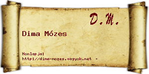 Dima Mózes névjegykártya